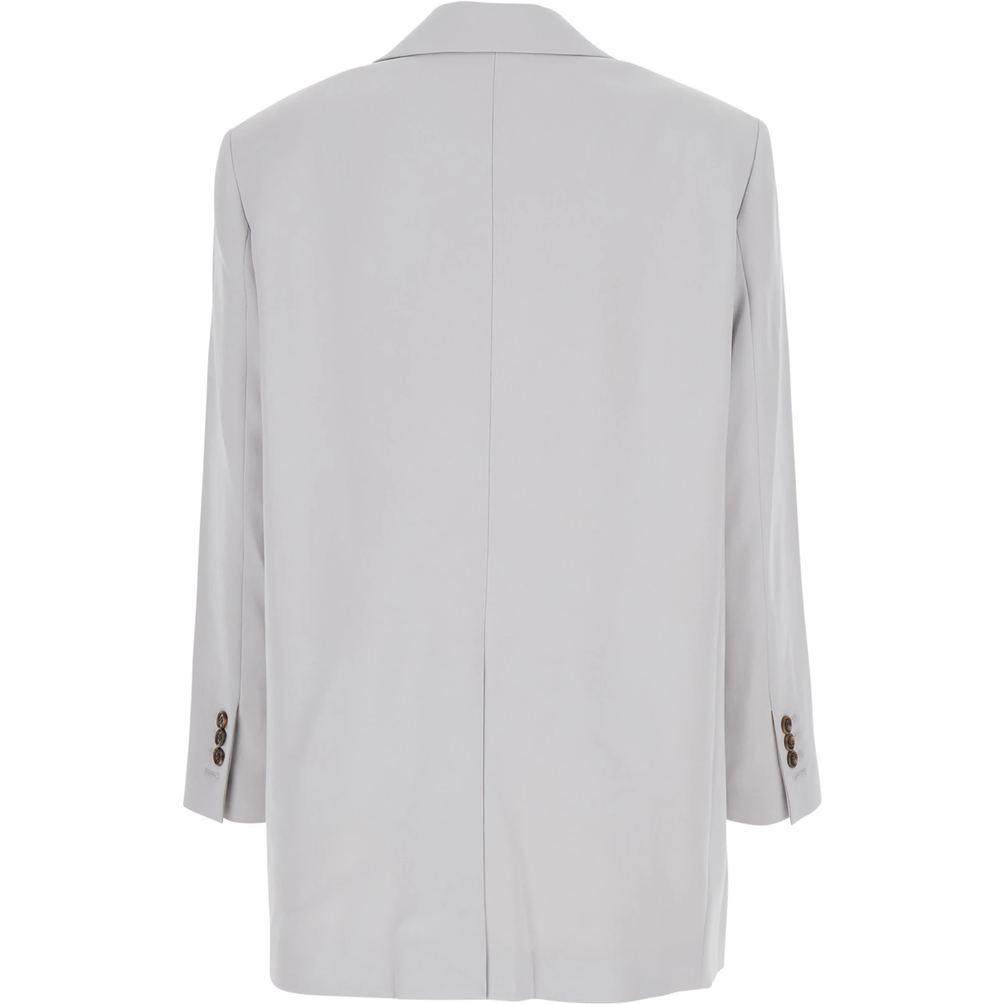 Grey Single Breasted Jacket with Classic Lapels in Tech Fabric Woman