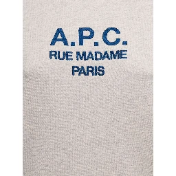 grey Tina Sweatshirt in Fleece Cotton with Logo Embroidery to the Chest A.P.C. Woman