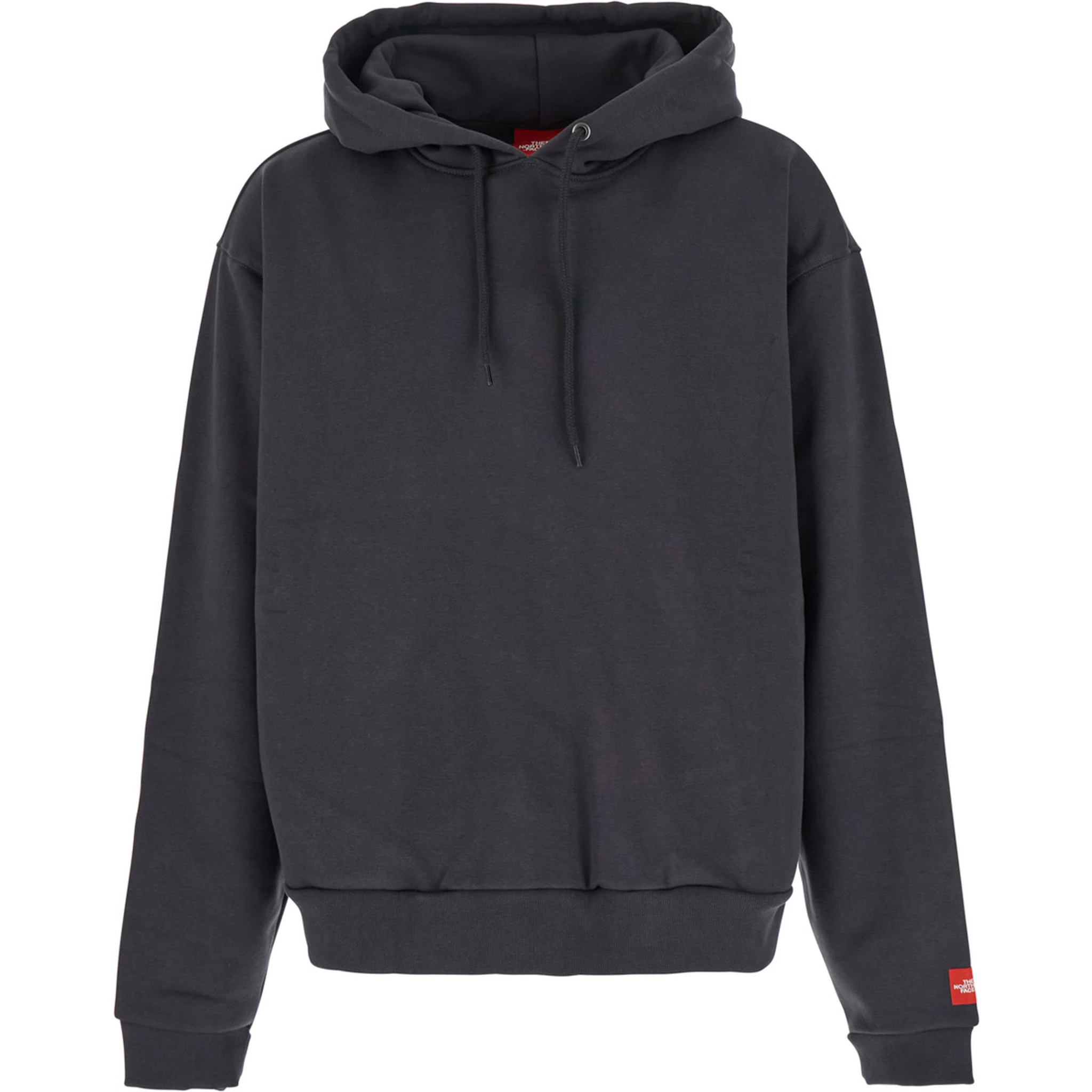 Grey Hoodie with Logo on Sleeve in Cotton Man