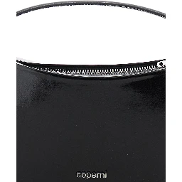 Sound Swipe Small Black Handbag with Logo Detail in Leather Woman