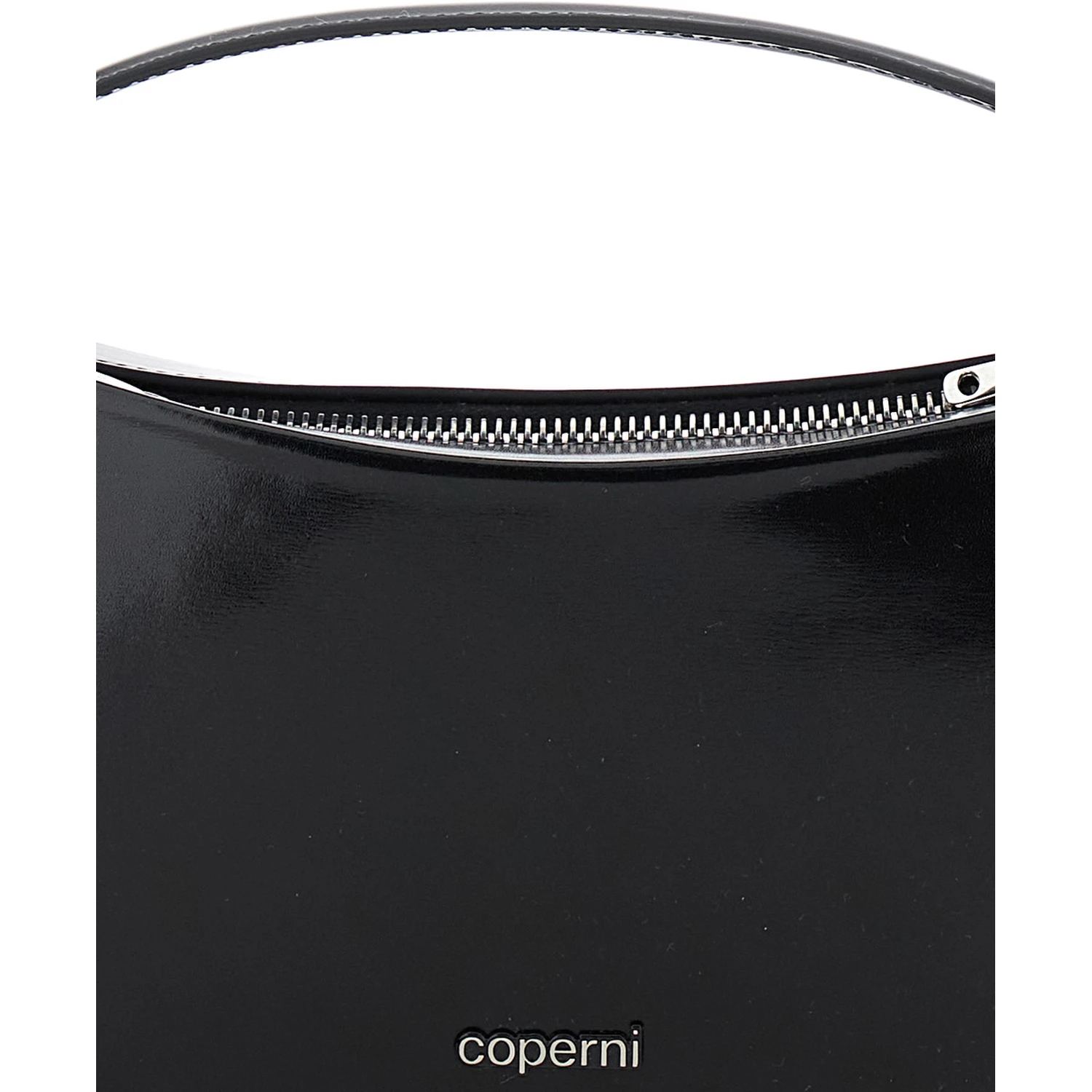 Sound Swipe Small Black Handbag with Logo Detail in Leather Woman