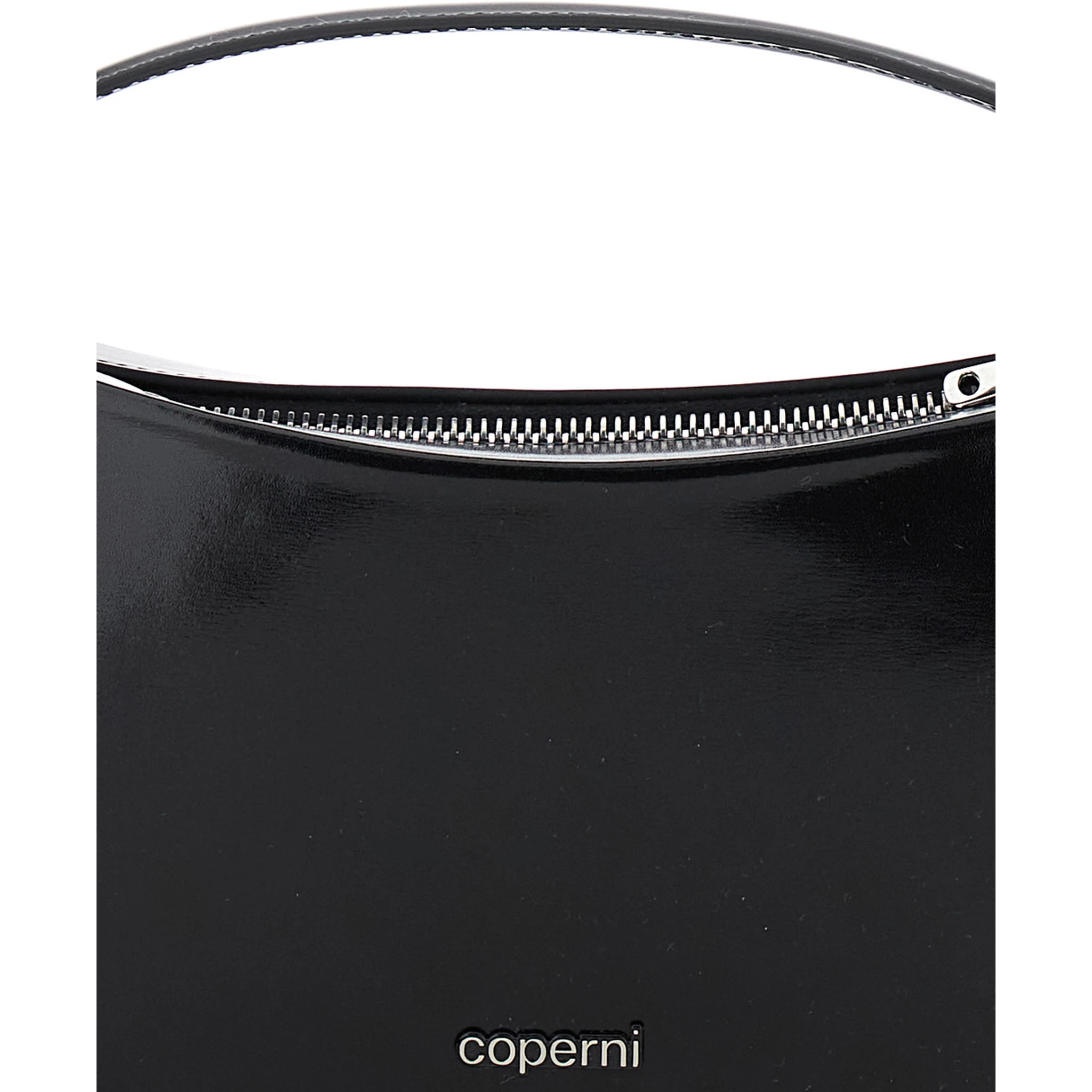 Sound Swipe Small Black Handbag with Logo Detail in Leather Woman