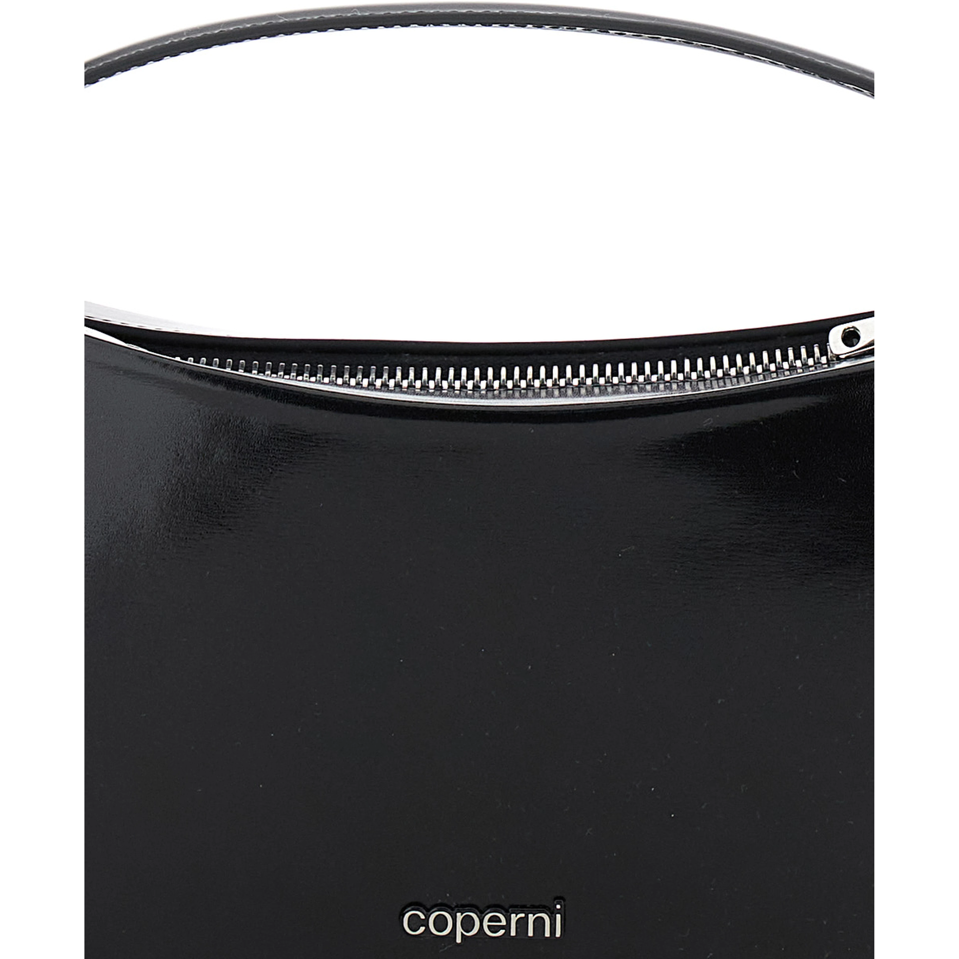 Sound Swipe Small Black Handbag with Logo Detail in Leather Woman