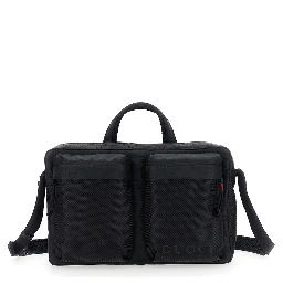 Black Suitcase with Tone-on-Tone GG All-Over Motif in Tech Fabric Man