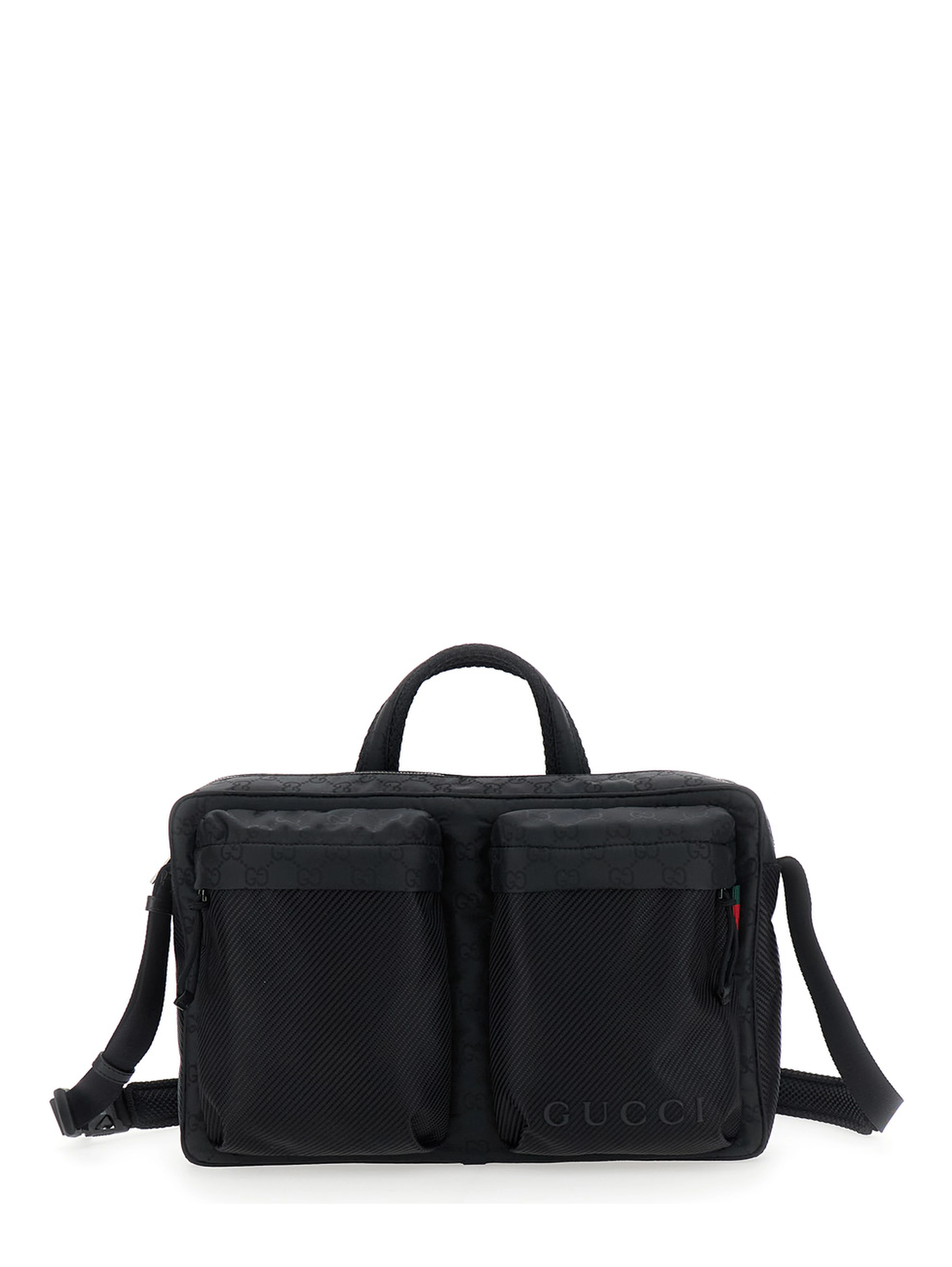Black Suitcase with Tone-on-Tone GG All-Over Motif in Tech Fabric Man