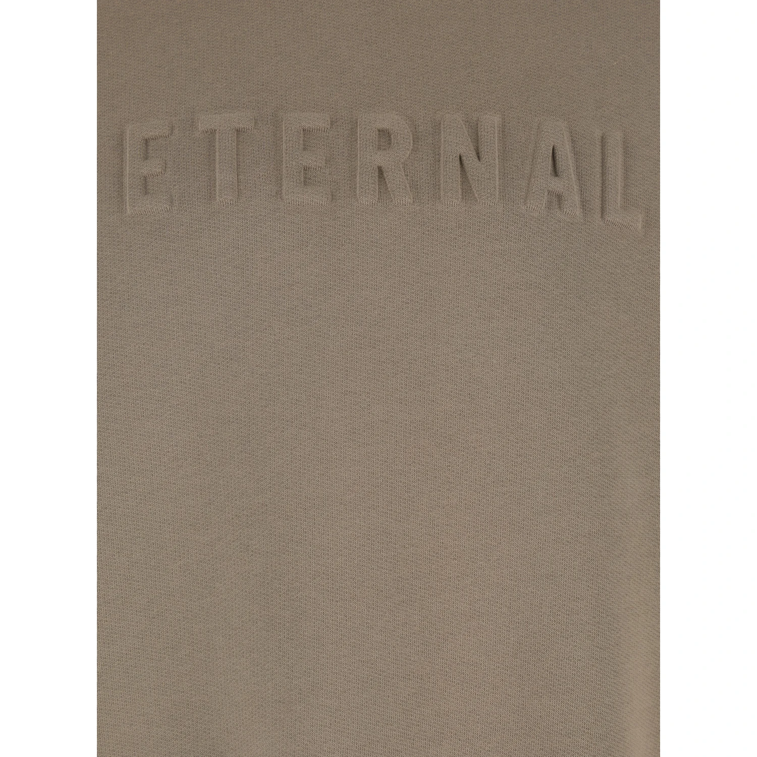 Eternal Beige Crewneck T-Shirt with Dropped Shoulders and Tonal Embroidery on the Front in Cotton Blend Man
