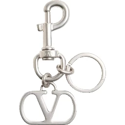 Metallic Keyring with VLogo Charm in Brass Man