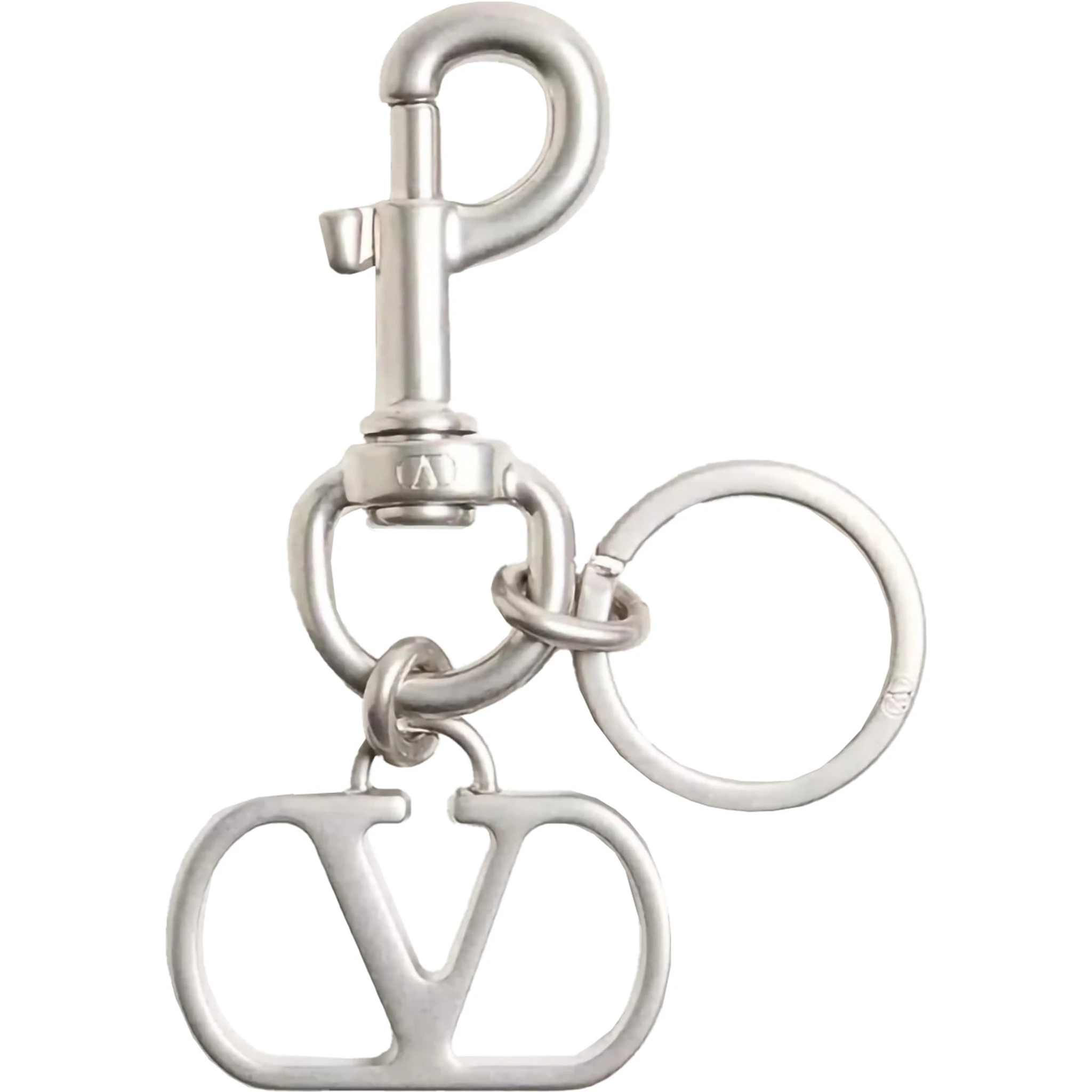 Metallic Keyring with VLogo Charm in Brass Man