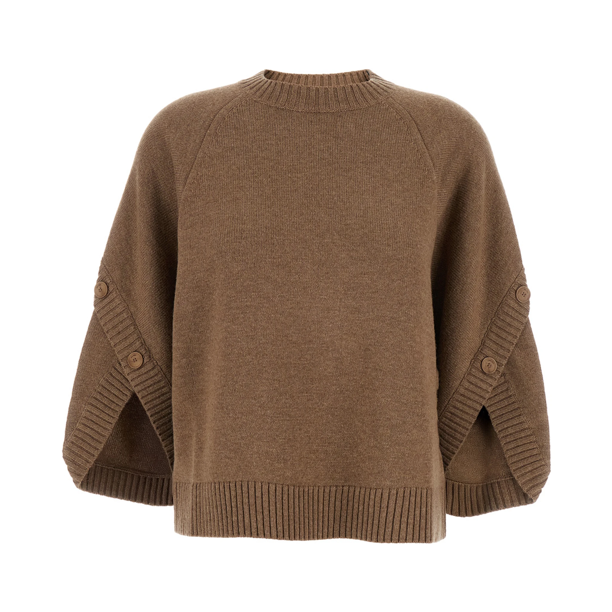 Ampex Brown Crewneck Sweater in Wool and Cashmere Woman