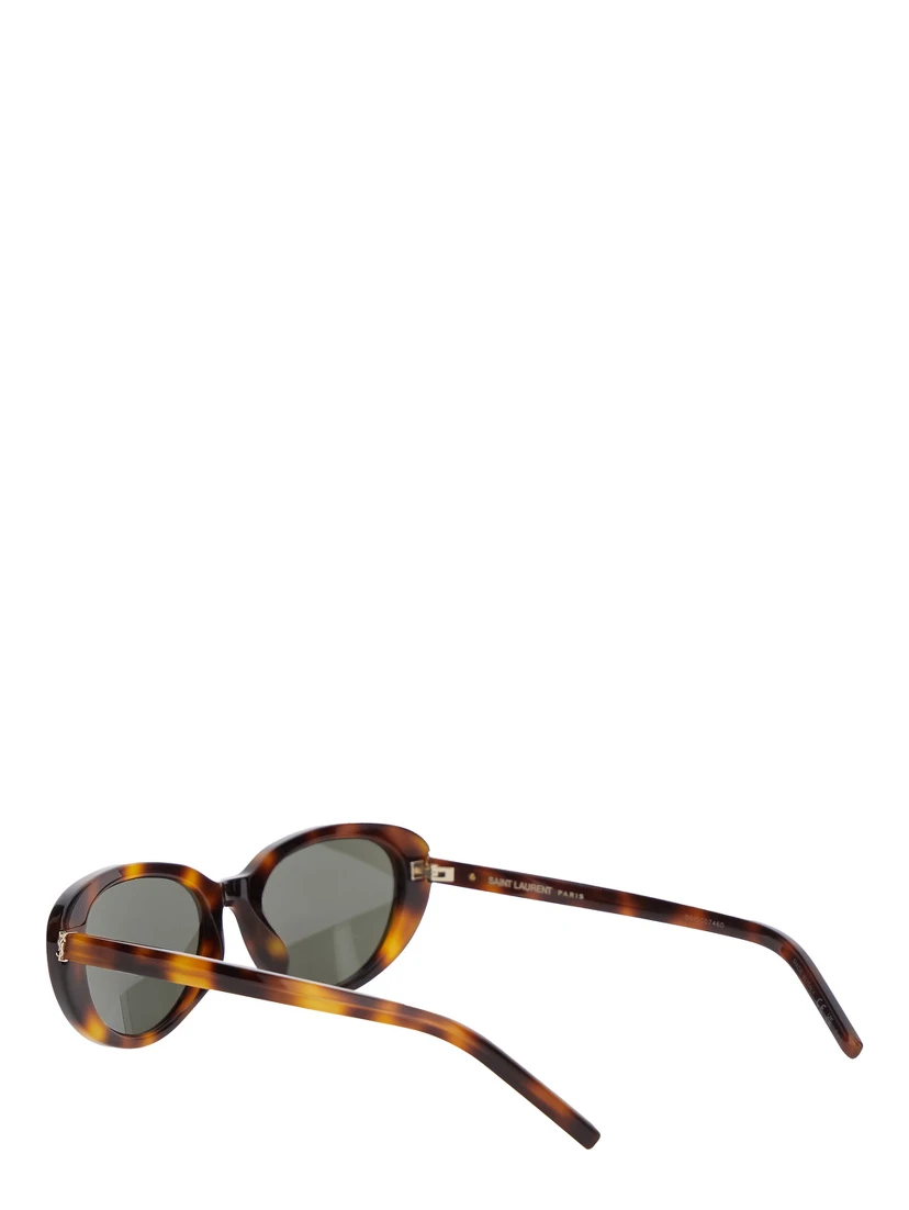 Brown Tortoiseshell Cat-Eye Sunglasses with Cassandre on the Temples in Acetate Woman