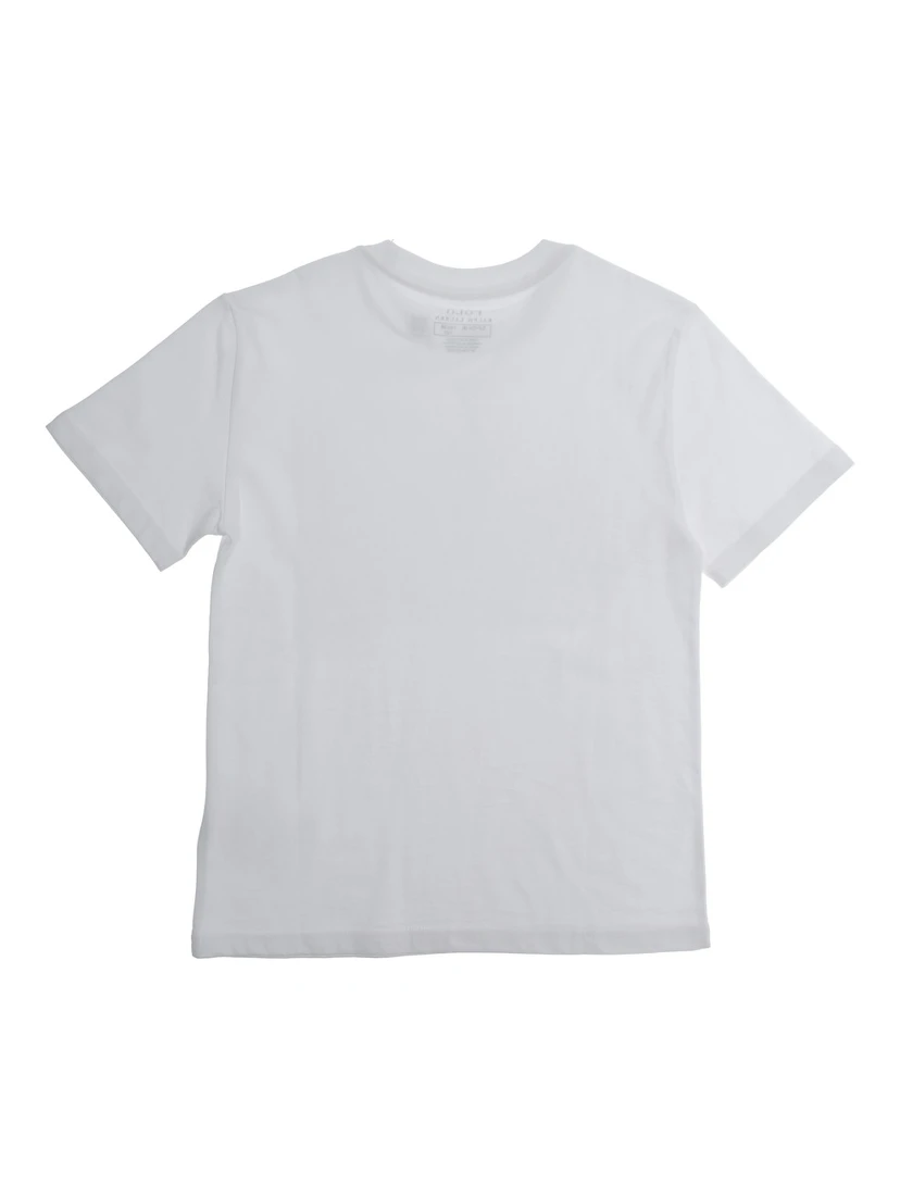 White Crewneck T-Shirt with Print on the Front in Cotton Boy