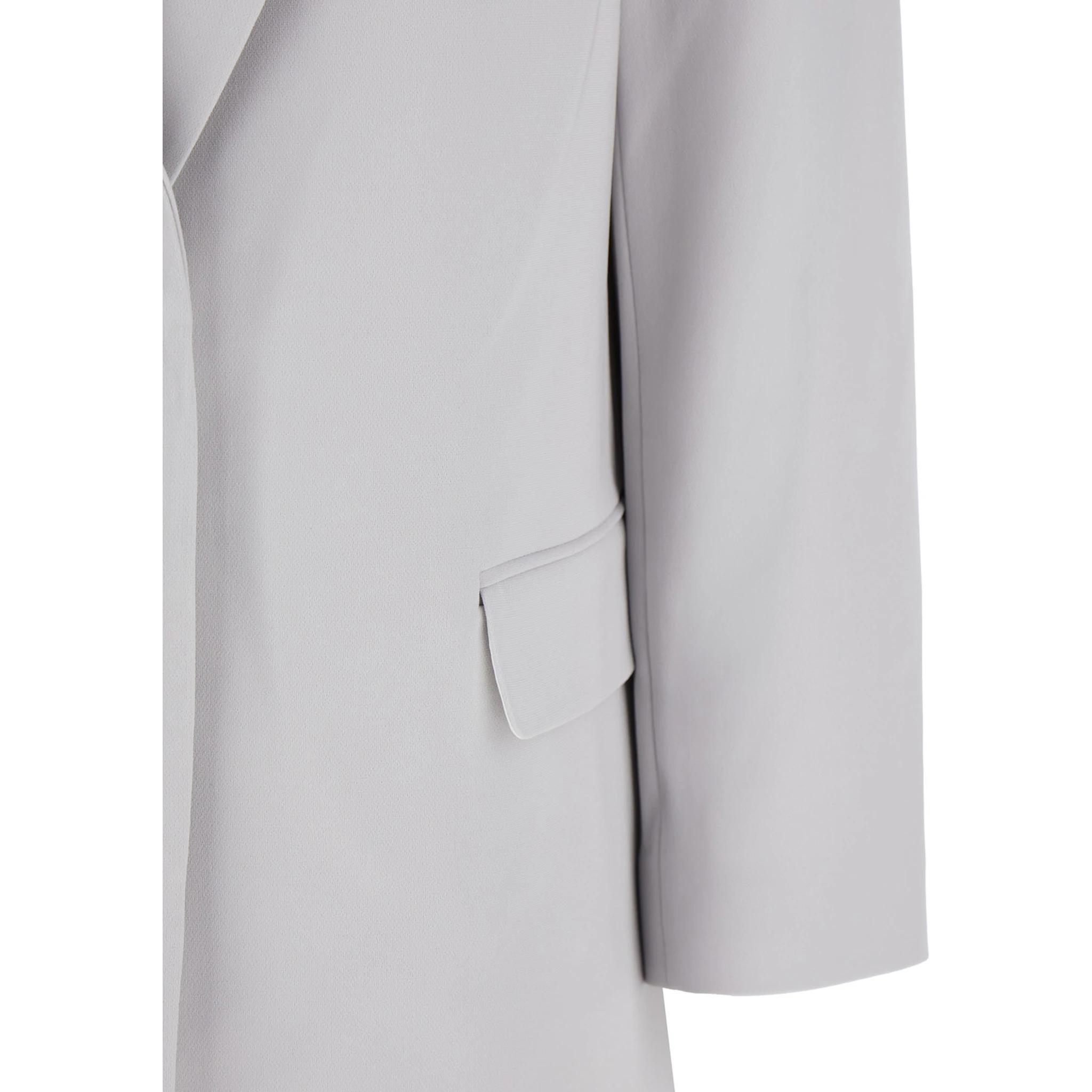 Grey Single Breasted Jacket with Classic Lapels in Tech Fabric Woman