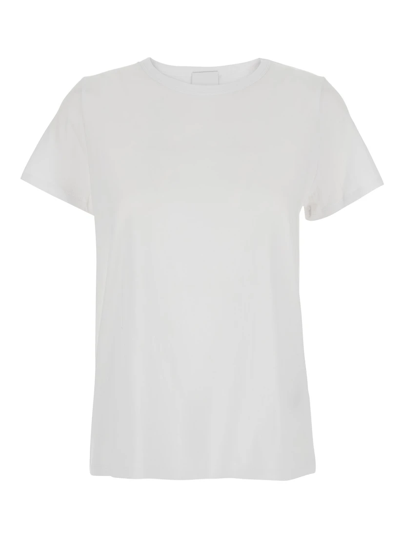 White Crewneck T-Shirt in Cotton Woman