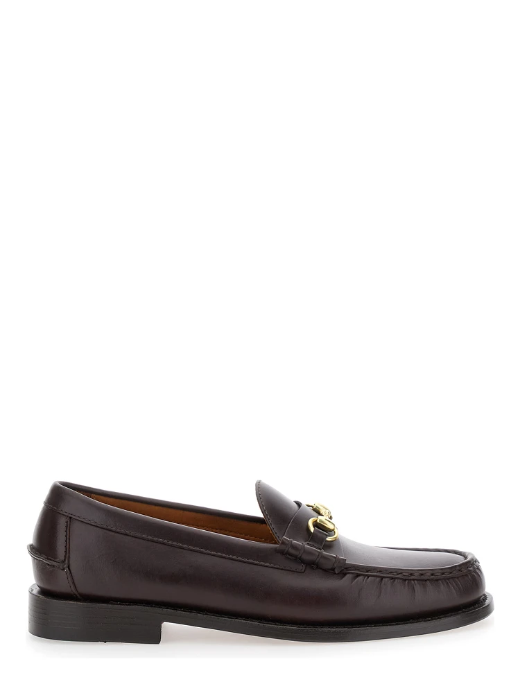 Joe Modena Bordeaux Pull-On Loafers with Horsebit Detail in Leather Man
