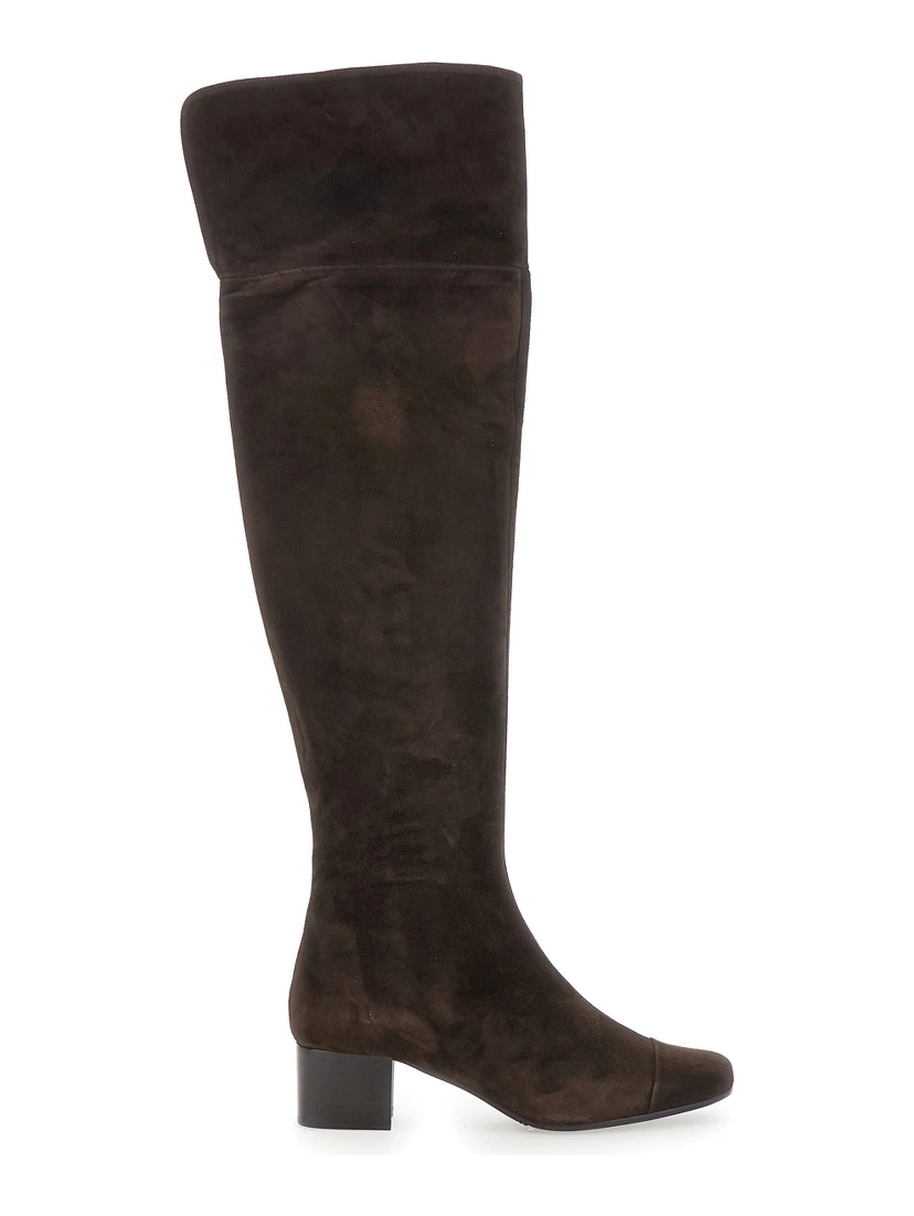 Brigitte Brown Ankle Boots with Side Zip Closure in Suede Woman