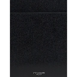 Black Clutch with Removable Wrist Strap and Logo Lettering on the Front in Leather Man