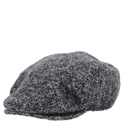 Grey Hat with Short Brim in Wool Blend Man