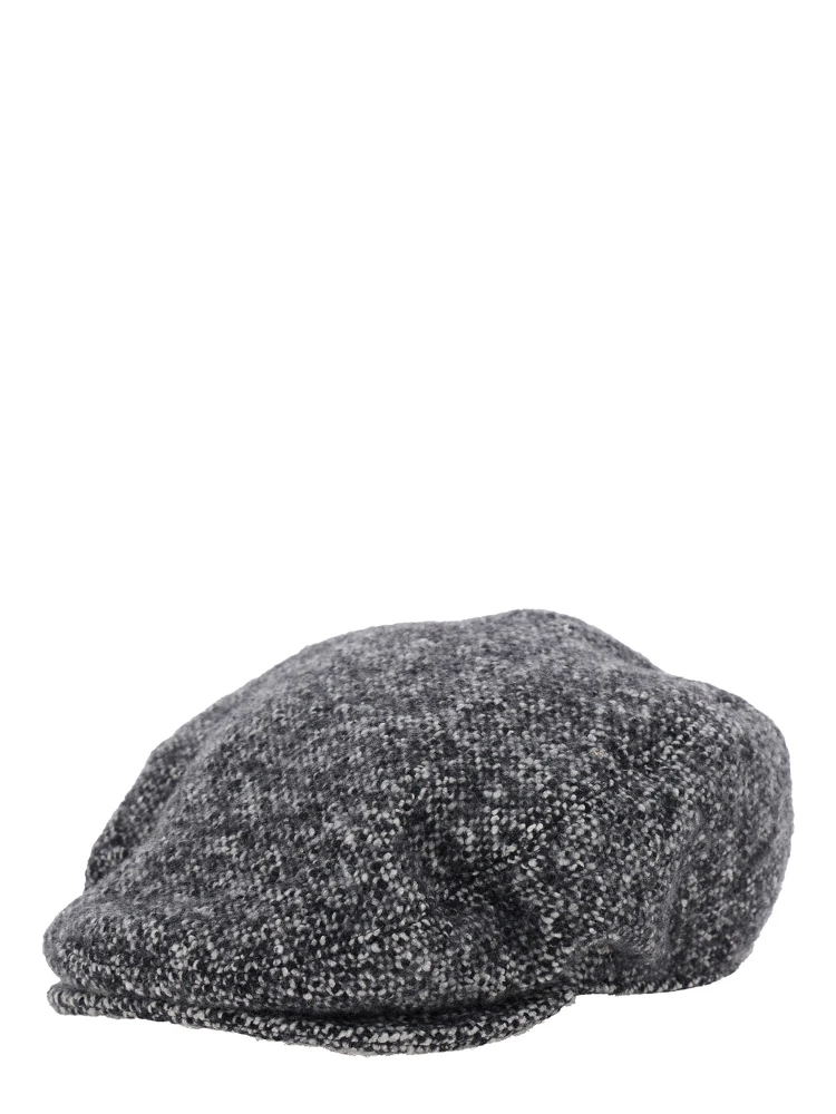 Grey Hat with Short Brim in Wool Blend Man