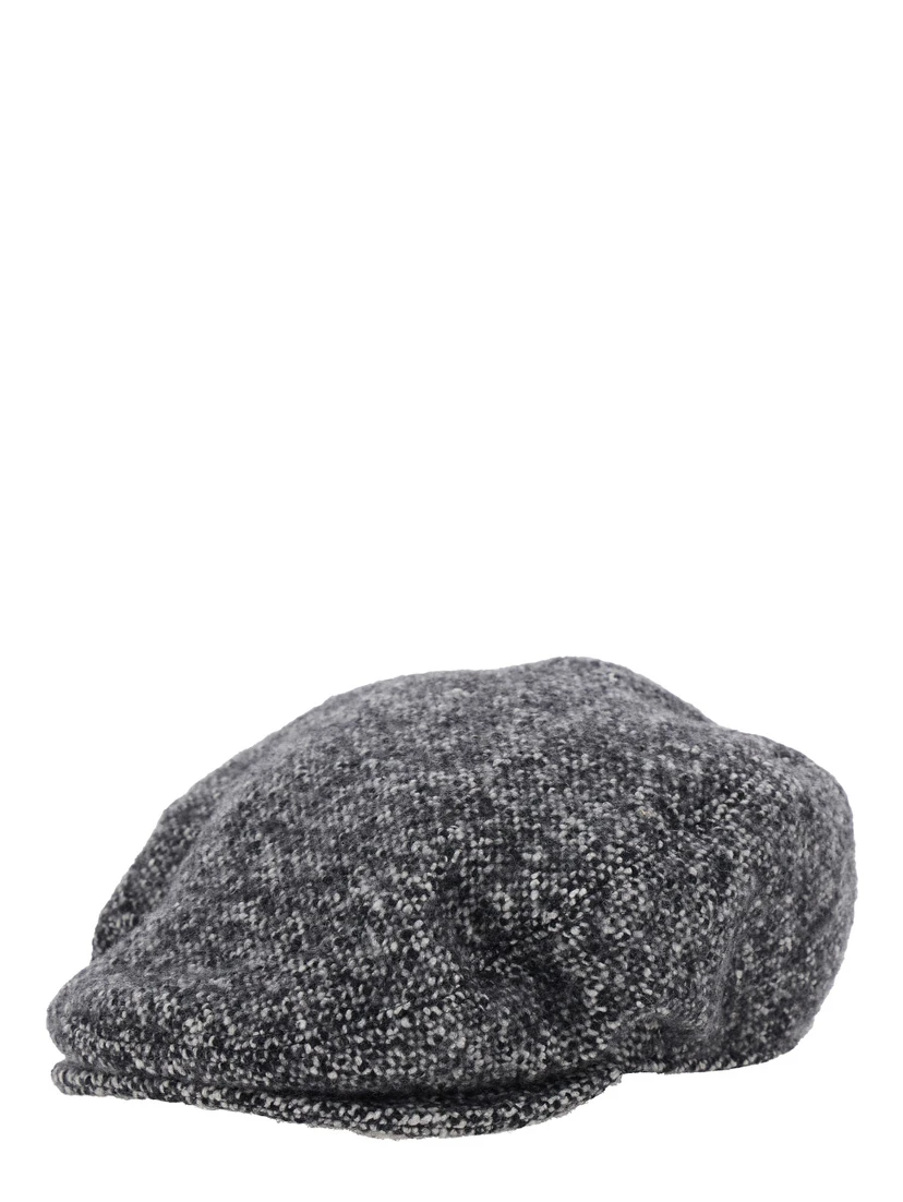 Grey Hat with Short Brim in Wool Blend Man