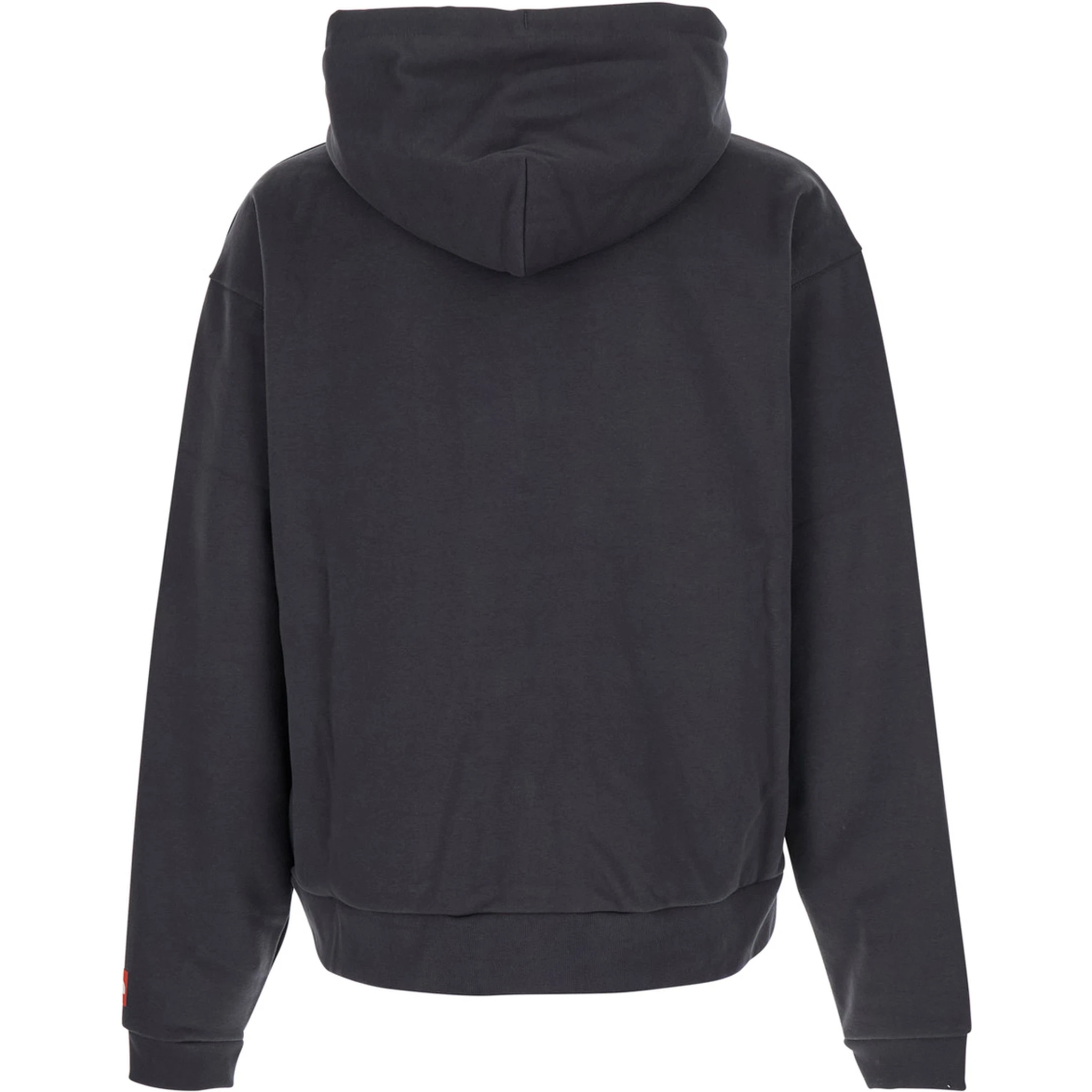 Grey Hoodie with Logo on Sleeve in Cotton Man