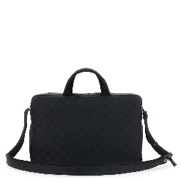 Black Suitcase with Tone-on-Tone GG All-Over Motif in Tech Fabric Man