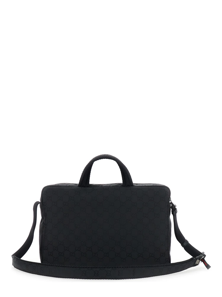 Black Suitcase with Tone-on-Tone GG All-Over Motif in Tech Fabric Man alternative