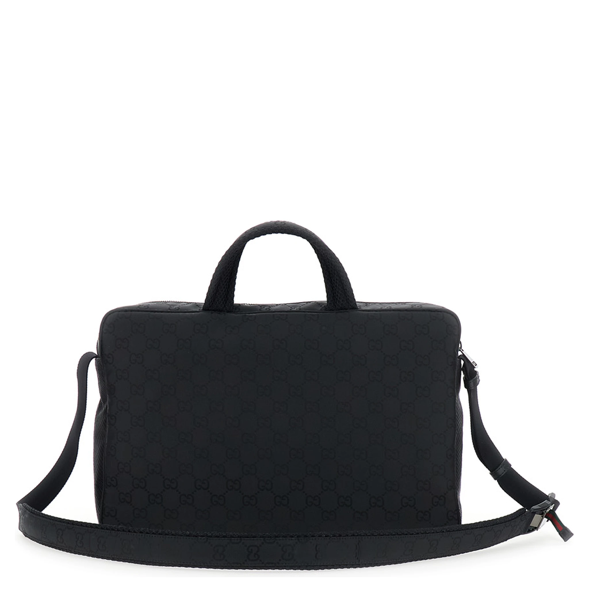 Black Suitcase with Tone-on-Tone GG All-Over Motif in Tech Fabric Man