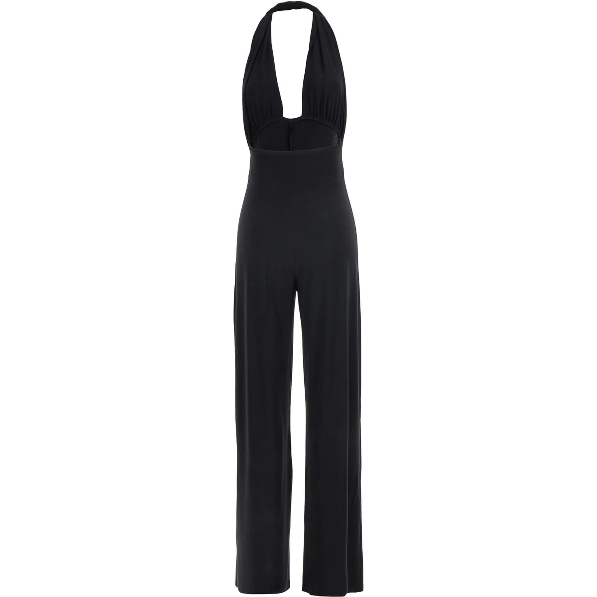 CROSS HALTER STRAIGHT LEG JUMPSUIT