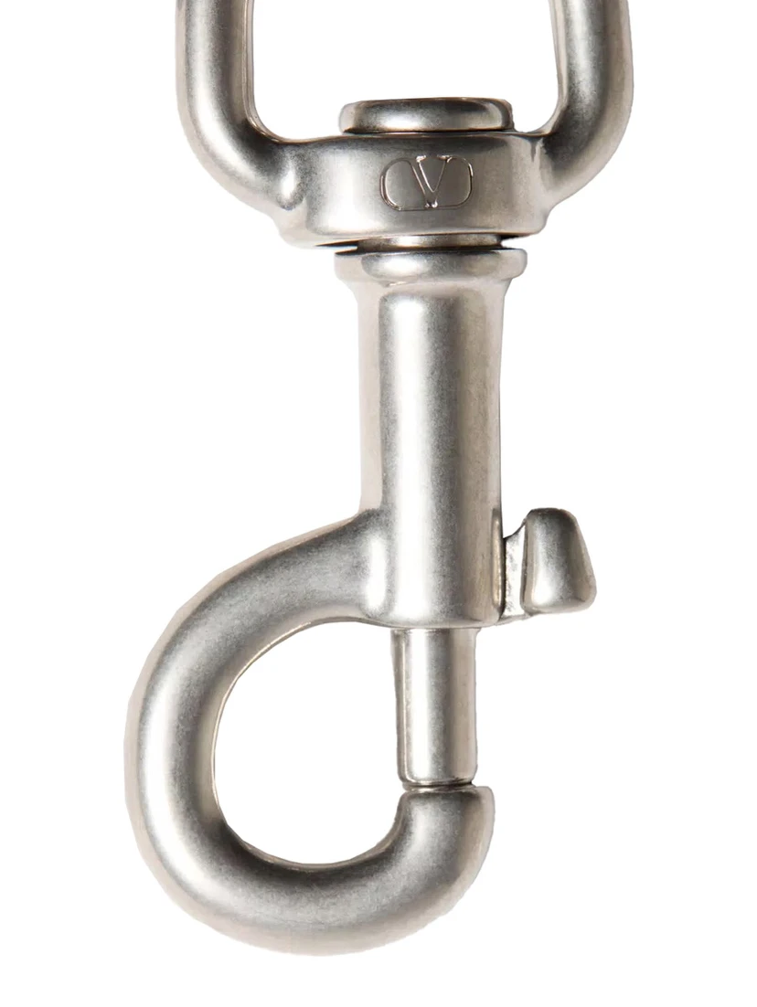 Metallic Keyring with VLogo Charm in Brass Man