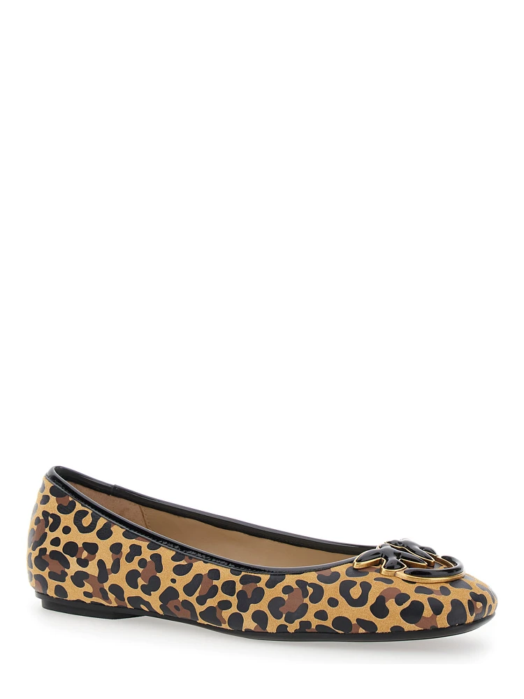 Max Multicolor Ballet Shoes with Logo Love Birds Diamond Cut on the Front and Leopard Motif in Suede Woman alternative