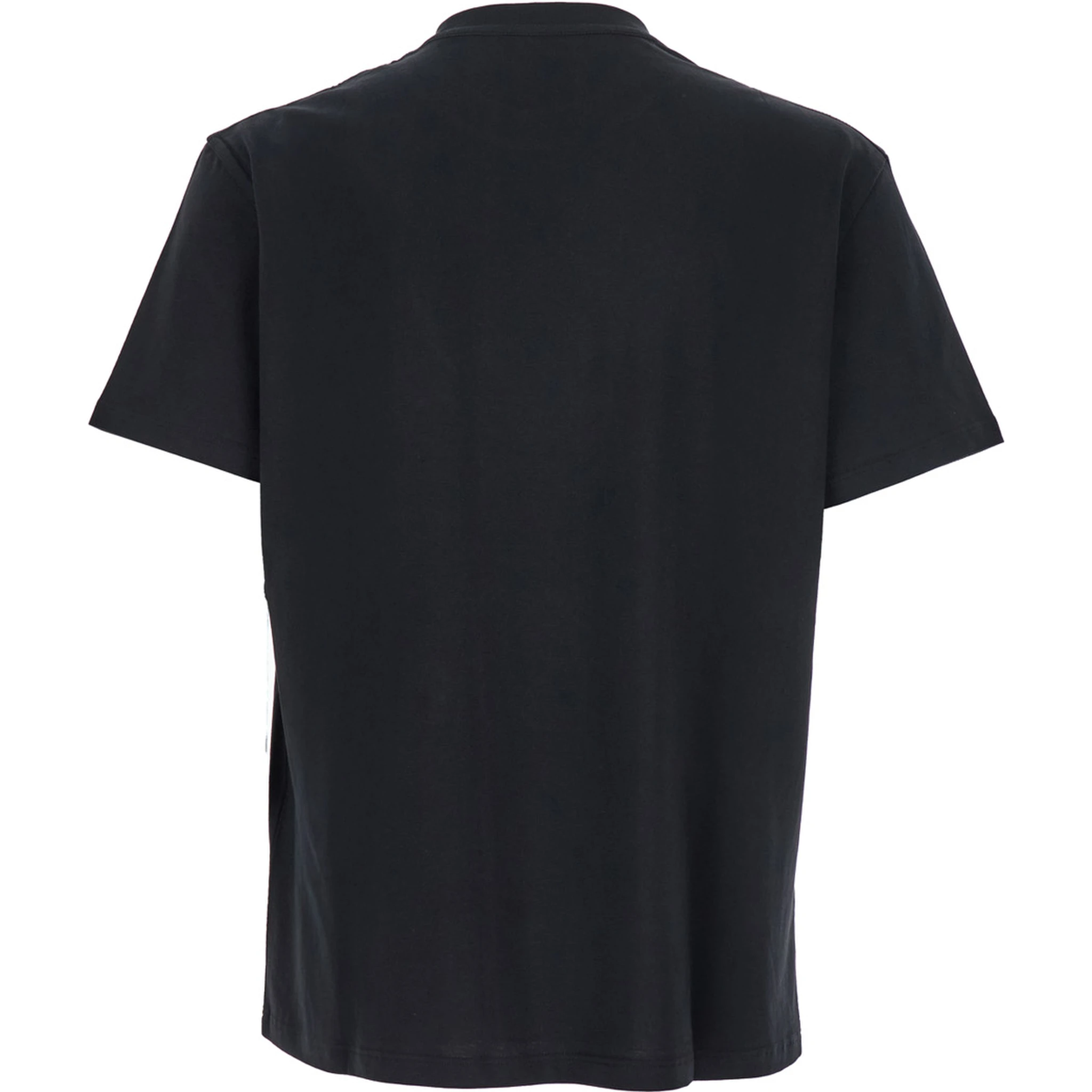Black Crewneck T-Shirt with VLogo on the Front in Cotton Man