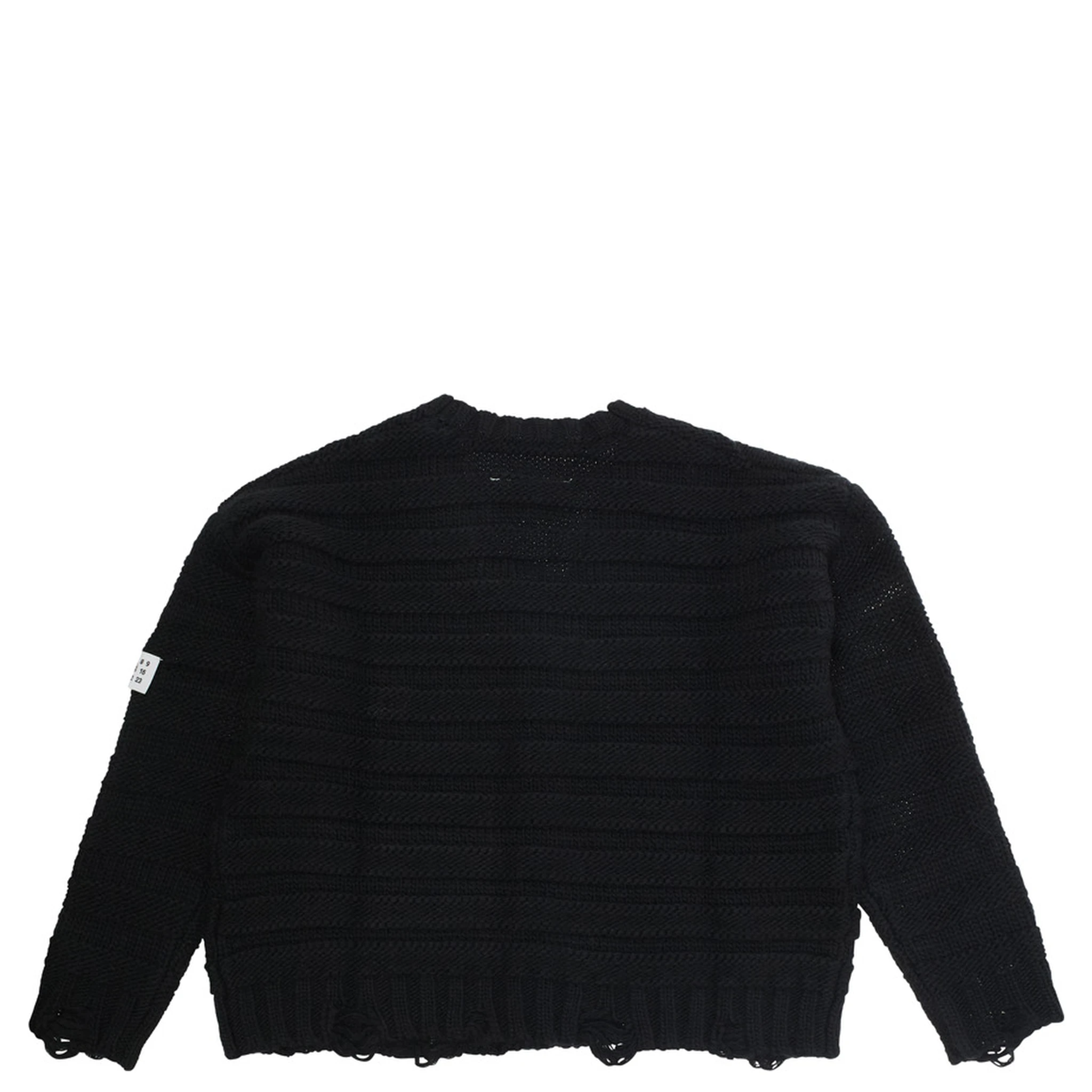 Black Cardigan with V Neck and Logo Patch on the Front in Wool Blend Boy