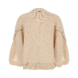 Ampex Beige Crewneck Sweater in Wool and Cashmere Woman