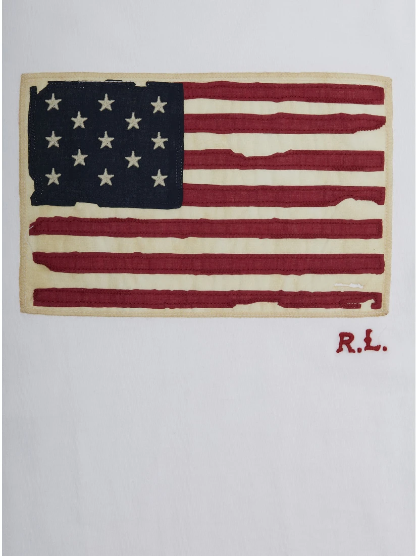 White Crewneck T-Shirt with Print on the Front in Cotton Boy