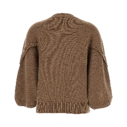 Ampex Brown Crewneck Sweater in Wool and Cashmere Woman