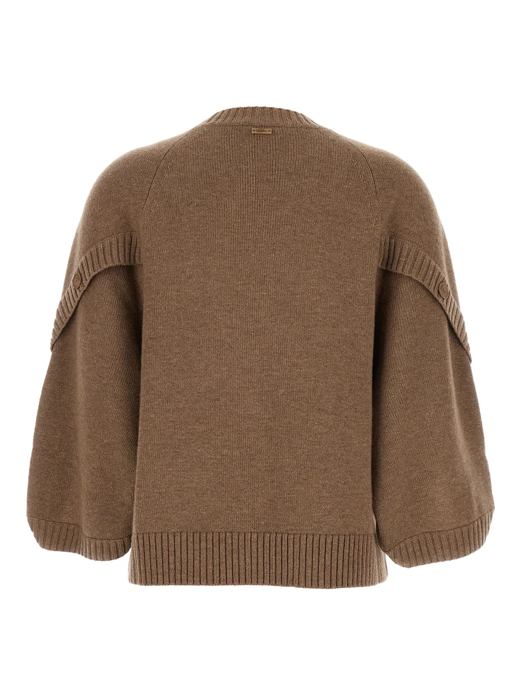 Ampex Brown Crewneck Sweater in Wool and Cashmere Woman alternative