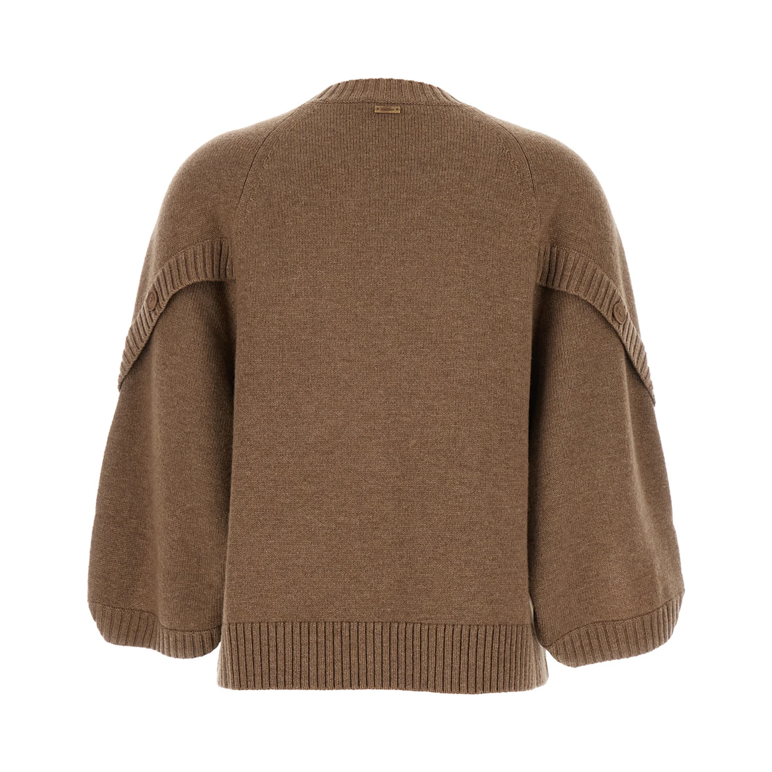 Ampex Brown Crewneck Sweater in Wool and Cashmere Woman