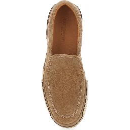 Portofino Brown Sneakers with Logo Lettering on the Sole in Suede Woman