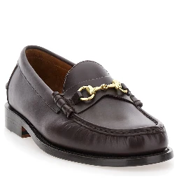 Joe Modena Bordeaux Pull-On Loafers with Horsebit Detail in Leather Man
