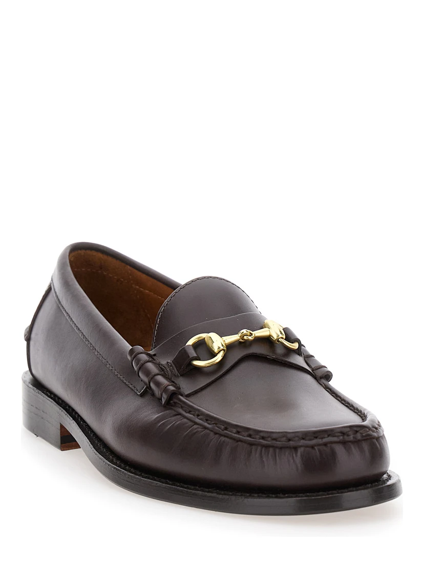Joe Modena Bordeaux Pull-On Loafers with Horsebit Detail in Leather Man