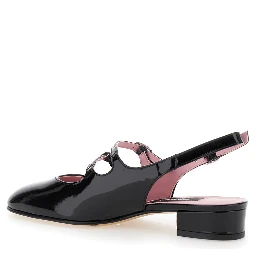 Peche Black Slingback Pumps with Buckle Strap Closure in Patent Leather Woman