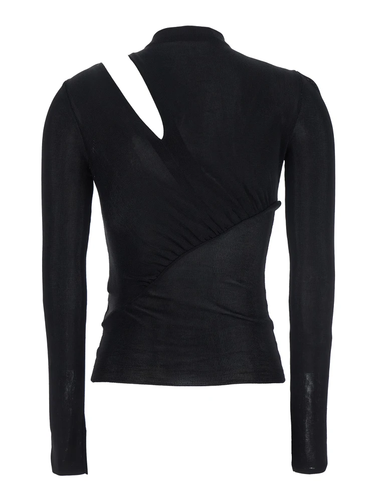 Black Long-Sleeve with Cut-Out Detail in Viscose Woman alternative