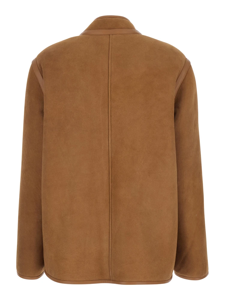 Tatoosh Beige Shearling Jacket with Two Front Welt Pockets in Fur Woman alternative