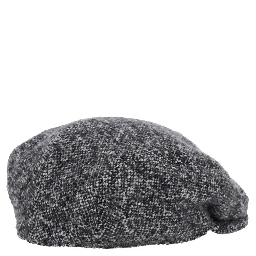 Grey Hat with Short Brim in Wool Blend Man