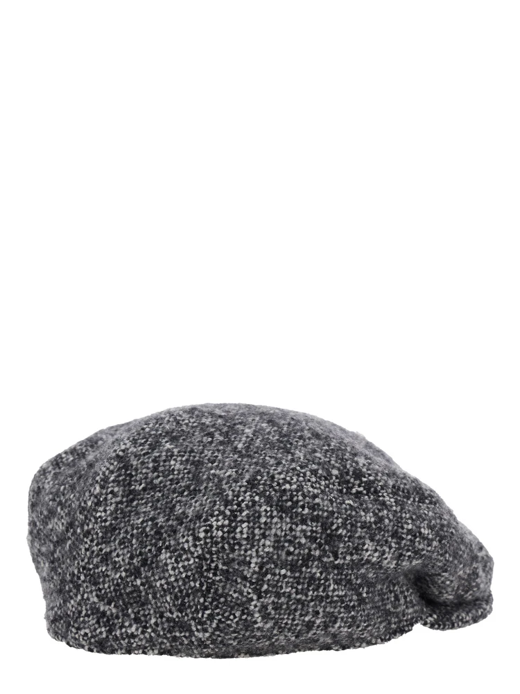 Grey Hat with Short Brim in Wool Blend Man alternative