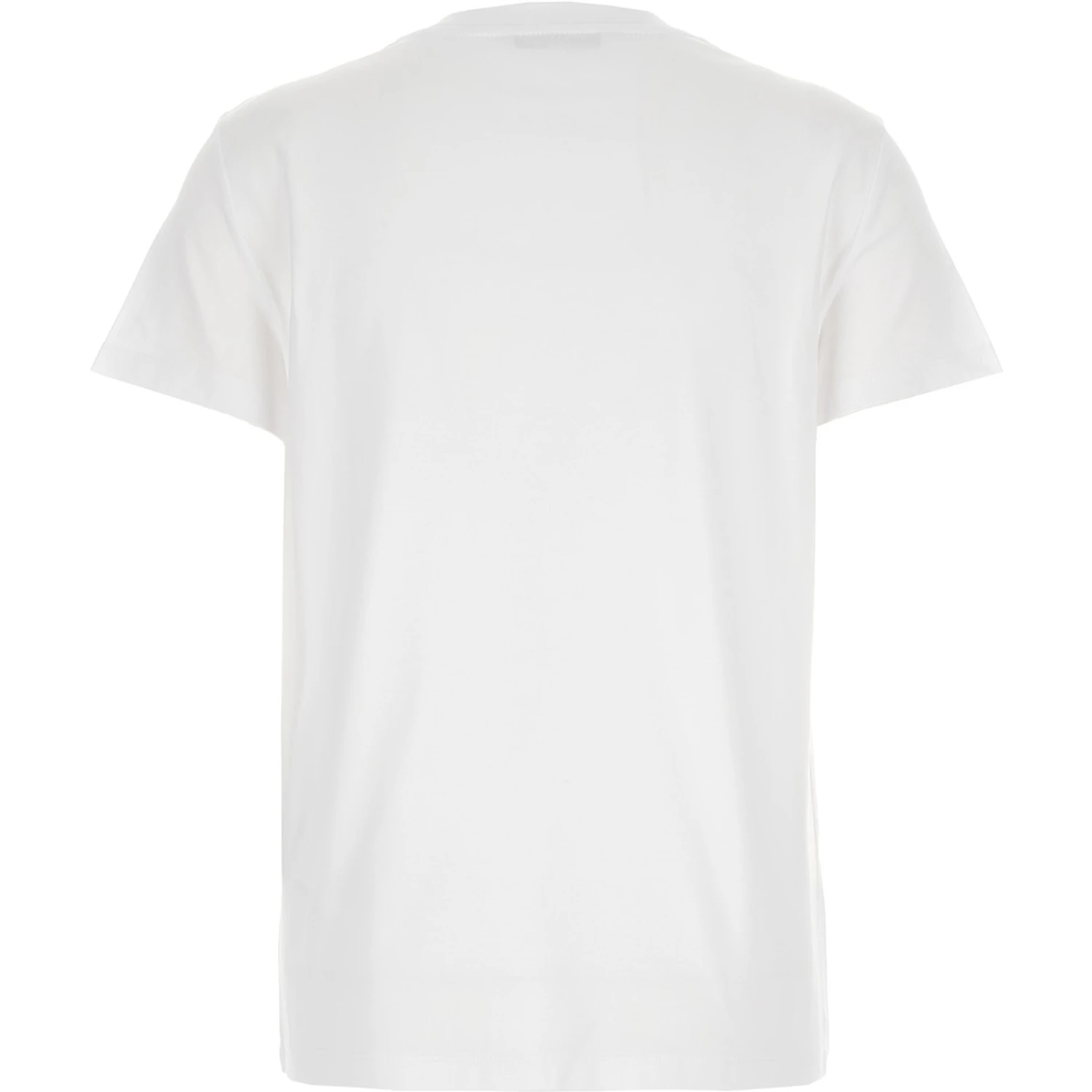 Papaia White Crewneck T-Shirt with Tonal Logo Embroidery on the Front in Cotton Woman