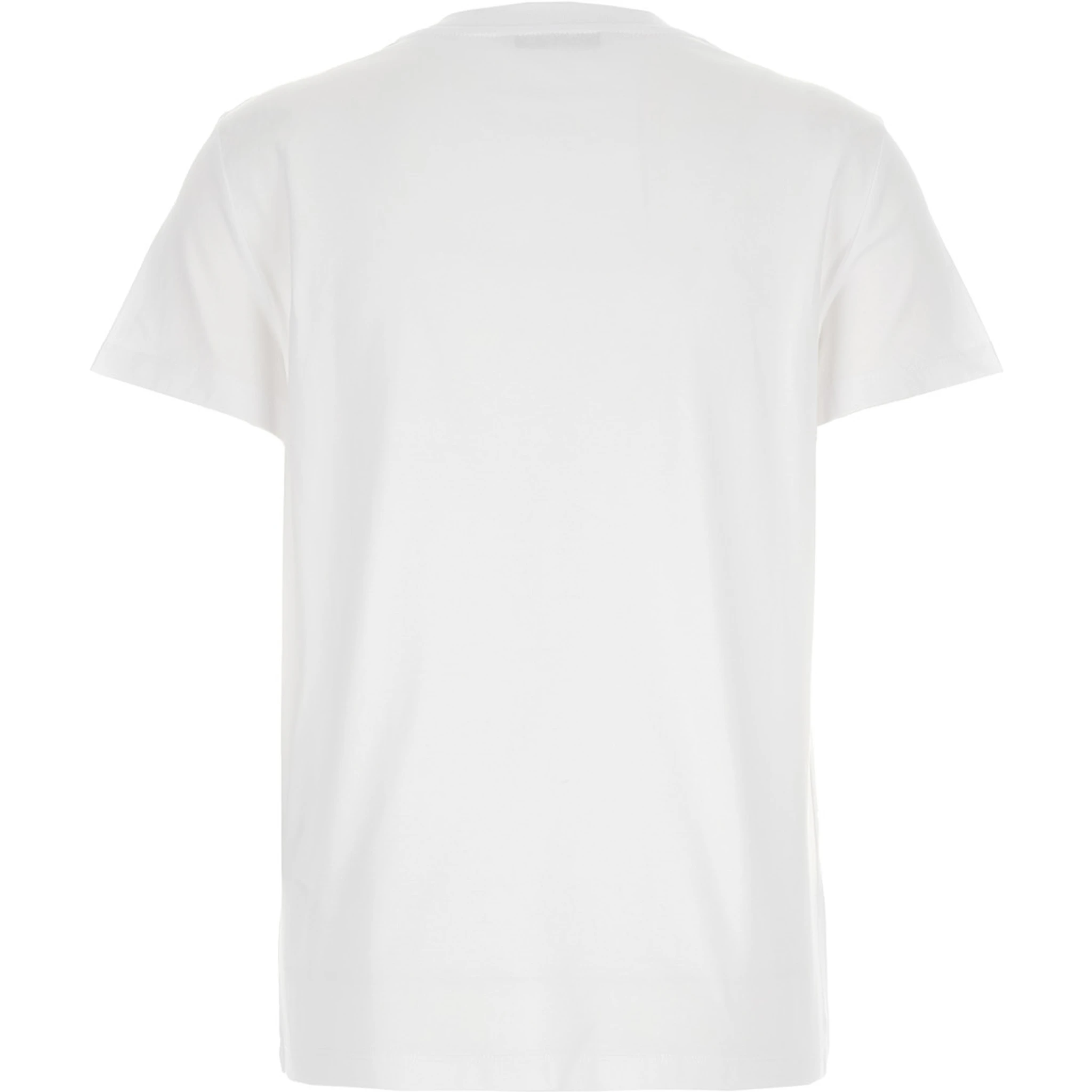 Papaia White Crewneck T-Shirt with Tonal Logo Embroidery on the Front in Cotton Woman