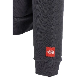 Grey Hoodie with Logo on Sleeve in Cotton Man