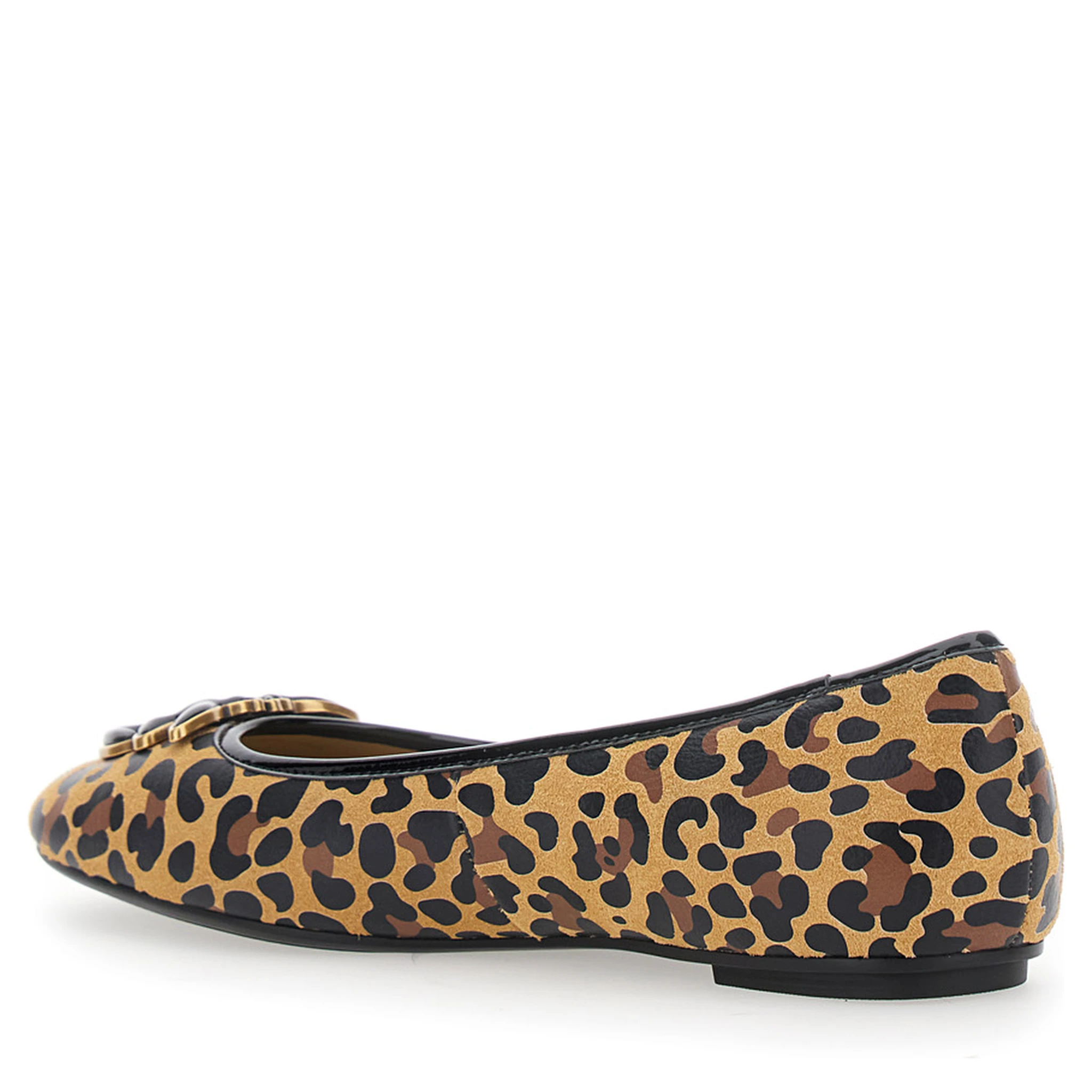Max Multicolor Ballet Shoes with Logo Love Birds Diamond Cut on the Front and Leopard Motif in Suede Woman