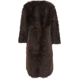 Brown Shearling with Hidden Front Fastening in Faux Fur Woman